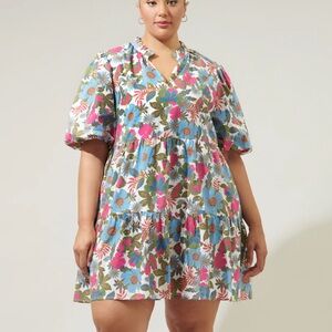 Avitall Floral Jacey Babydoll Mini Dress Curve sugarlips 100% cotton